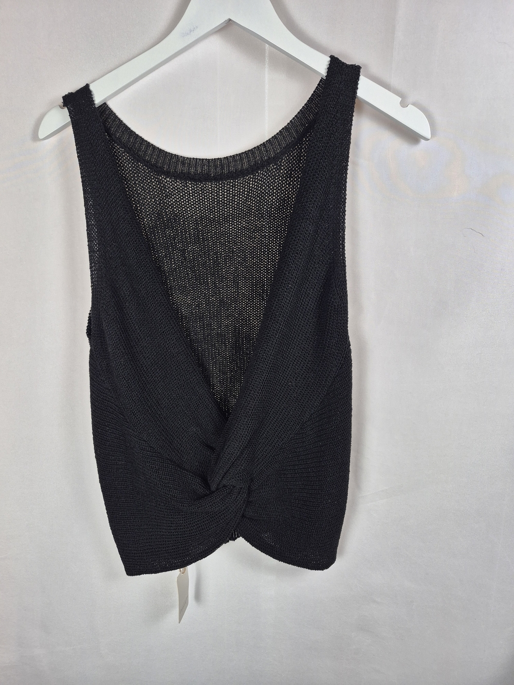 Wishlist Black Twist-Front Knit Tank Size M